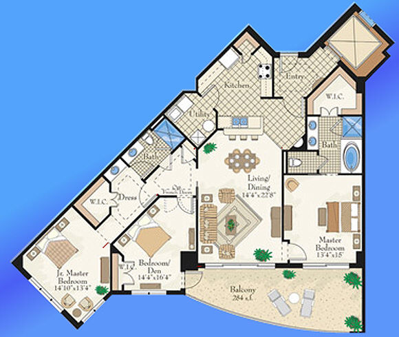 Unit A West Floor Plan