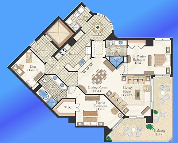 Unit C West Floor Plan