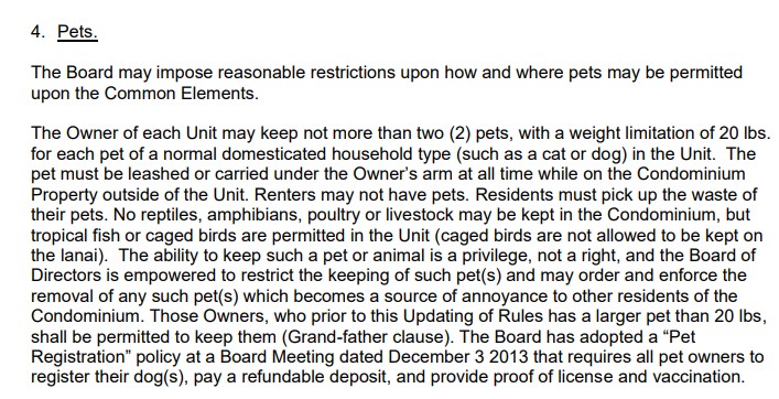 Bermuda Palms Pet Policy