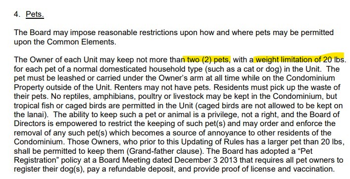 Cedar HAmmock Terrace I Pet Policy