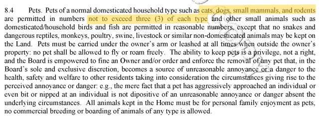 Hawksridge Pet Policy