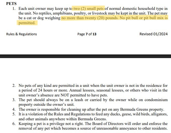 Imperial Golf Estates Bermunda Greens Pet Policy