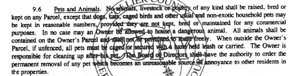 Longshore Lakes Pet Policy