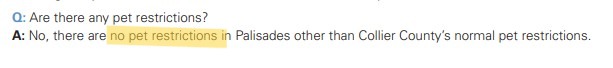 Palisades Pet Policy