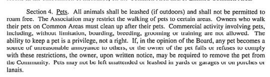 Sapphire Cove Pet Policy