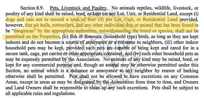 Sienna Reserve Pet Policy