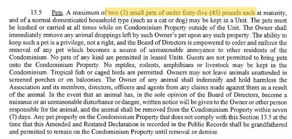 Stonebridge Willow Bend Pet Policy