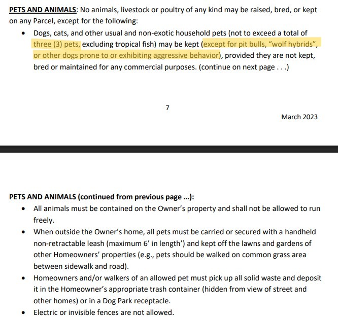 Winding Cypress Pet Policy