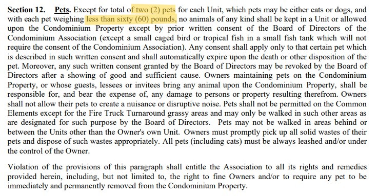 Regatta Landing Pet Policy