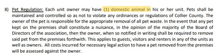 Wyndemere Courtside Commons Pet Policy
