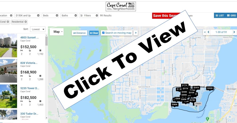 Cape Coral Yacht Club real estate listings and homes for sale search