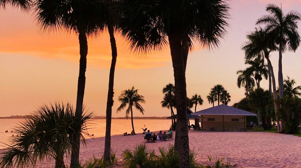 Cape Coral beach sunset yacht club