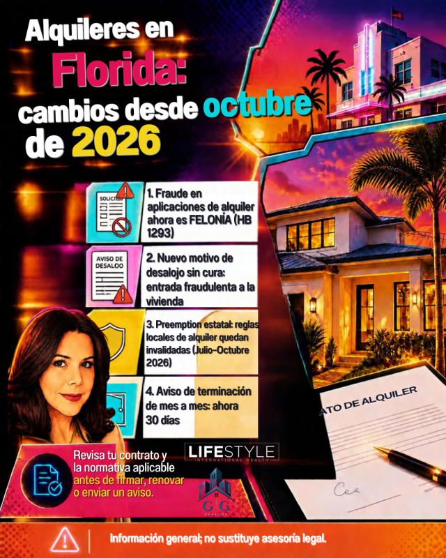 Germania García, Realtor en Miami, presenta la guía 2026 , actualizaciones Rentas en la Florida