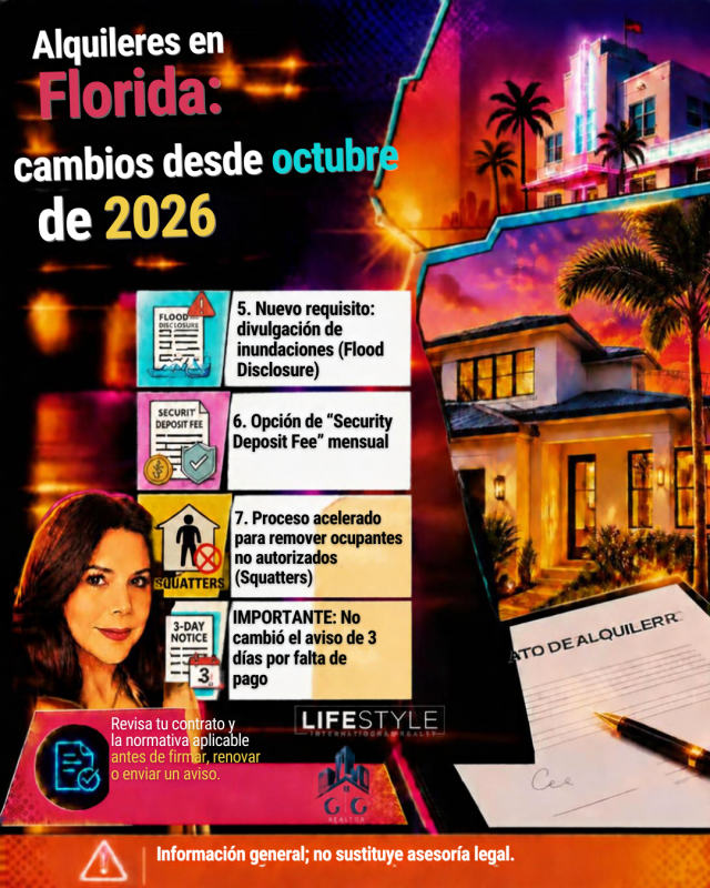 Germania García, Realtor en Miami, presenta la guía 2026 , actualizaciones Rentas en la Florida